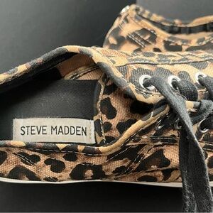 Steve Madden Leopard Print Sneakers with Black Accents